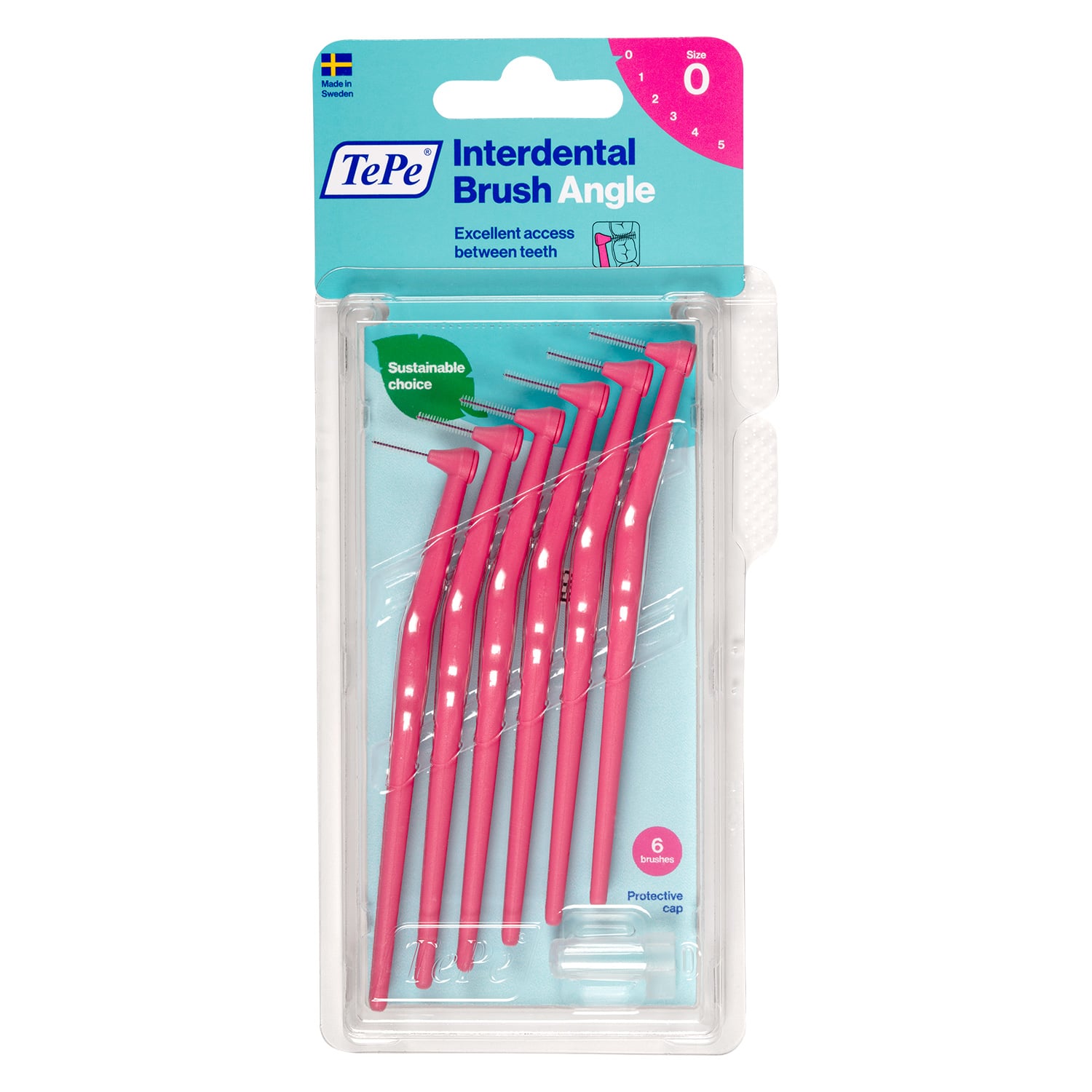 TePe Angle Vinklad Mellanrumsborste 0,4 mm Rosa 6 st