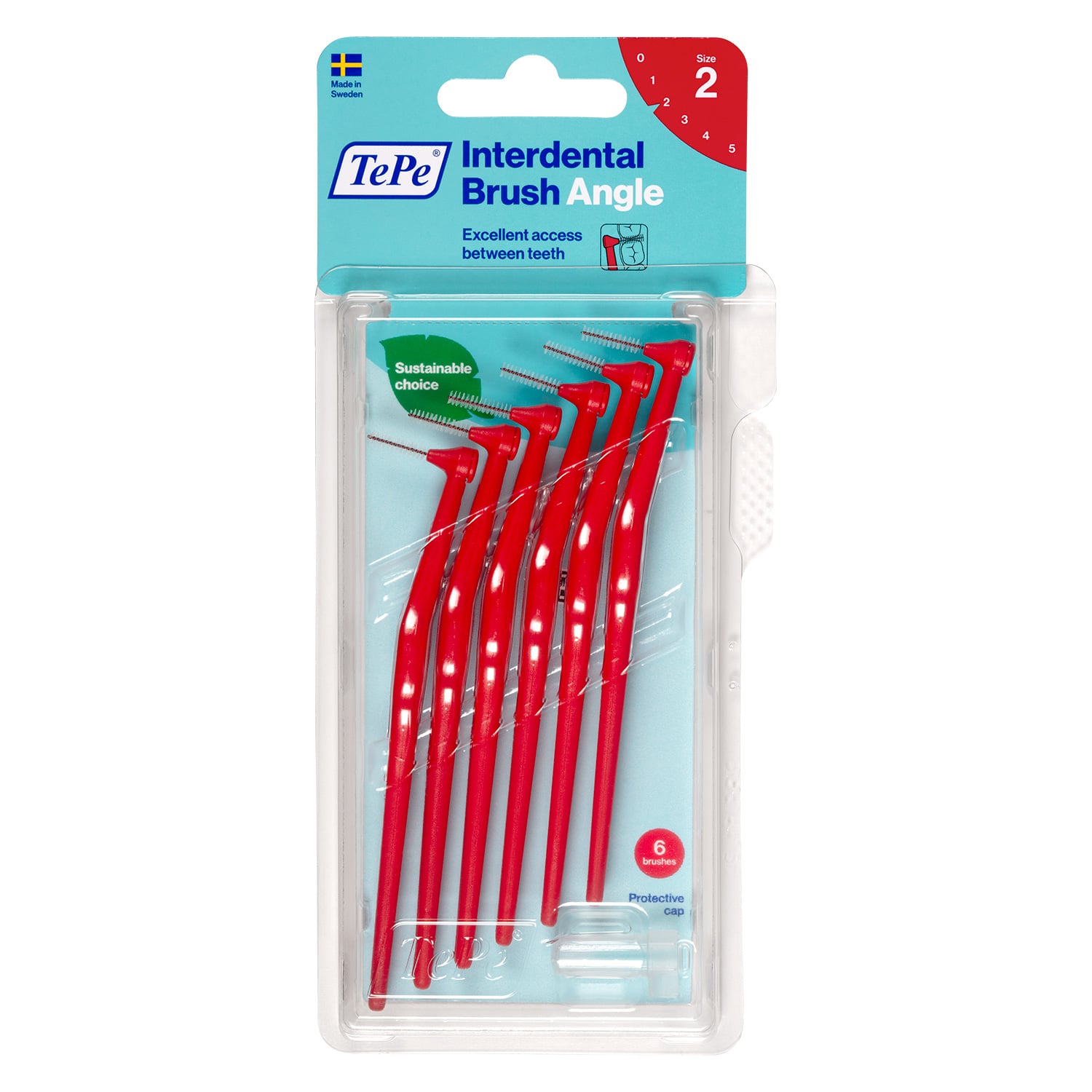 TePe Angle Vinklad Mellanrumsborste 0,5 mm Röd 6 st