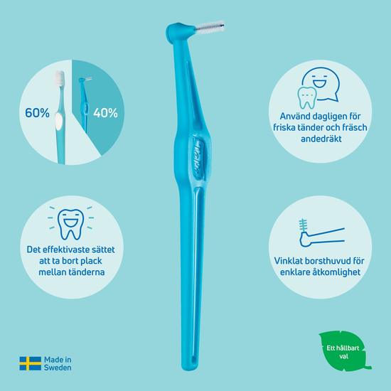 TePe Angle Vinklad Mellanrumsborste 0,6 mm Blå 6 st