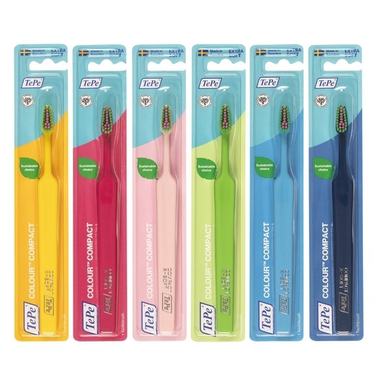 TePe Colour Compact Extra Soft Tandborste Gul 1 st