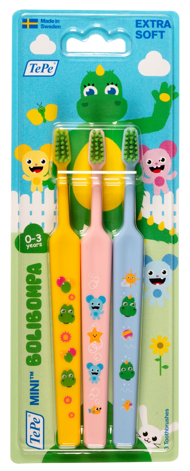 TePe Mini Bolibompa Extra Soft Tandborste 3 st