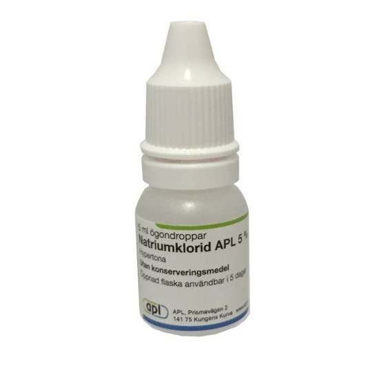 Natriumklorid APL 5 % 4 x 5 milliliter Ögondroppar, lösning