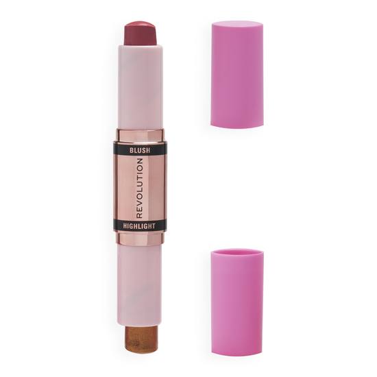 Revolution Beauty London Blush & Highlight Stick Flushing Pink 4,3 g