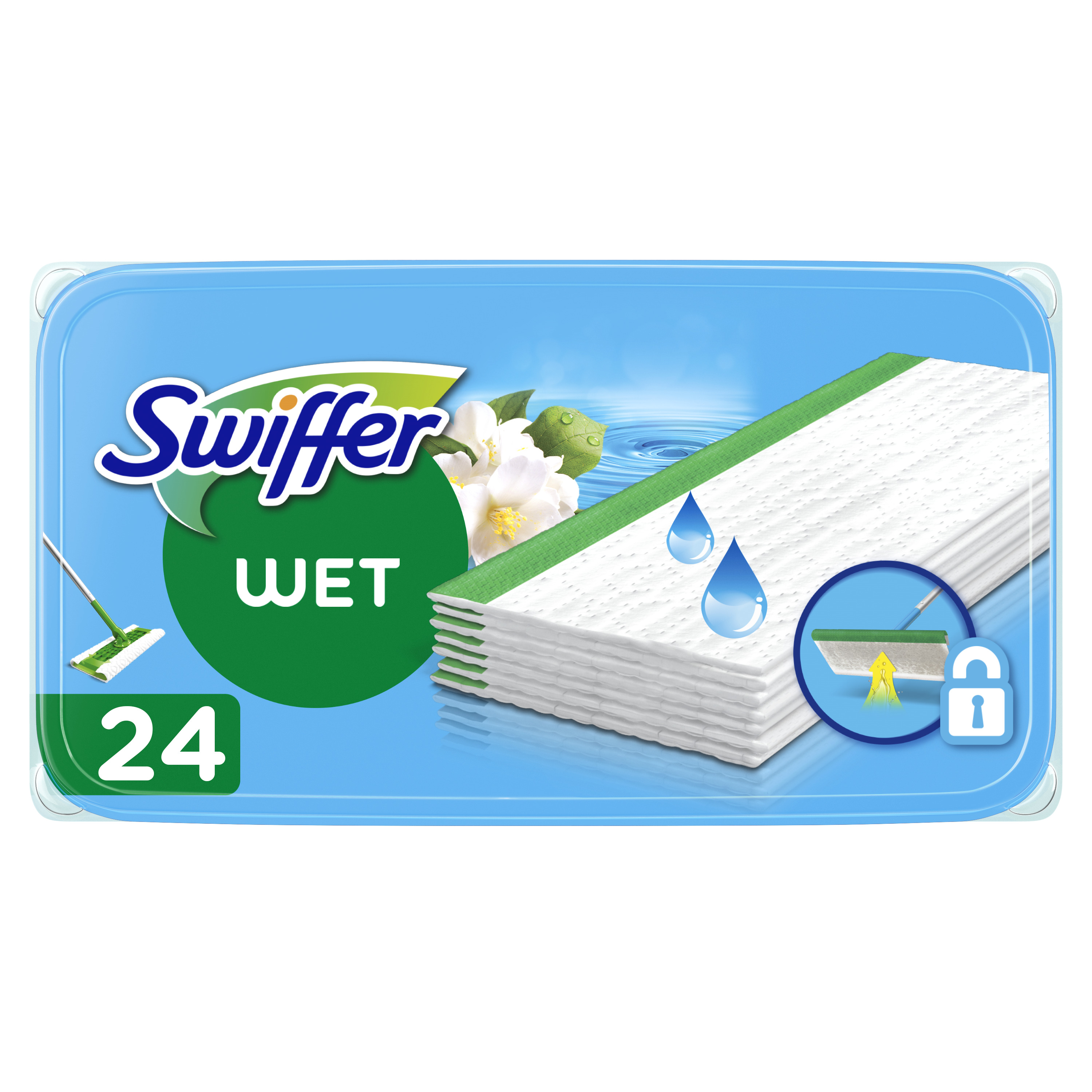 Swiffer Sweeper Fuktiga Refilldukar med Fräsch Doft 24 st