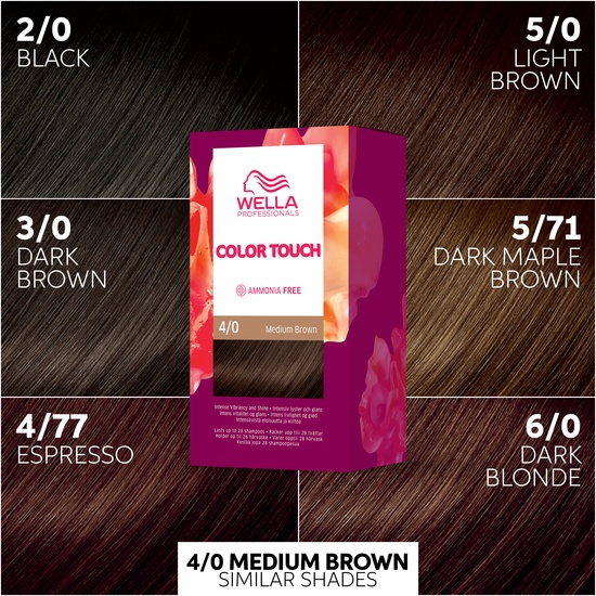 Wella Color Touch Kit 4/0 Medium Brown 130 ml