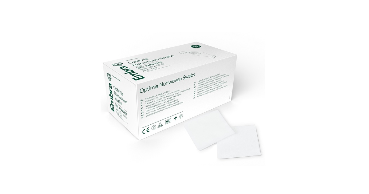 Köp Embra Kompress Nonwoven 4L Osteril 10x10 cm 150 st | MEDS Apotek