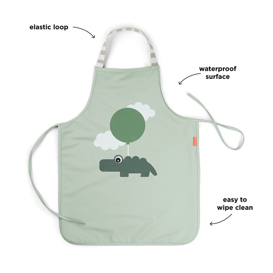 Done by Deer Förkläde Barn Waterproof Happy clouds Green