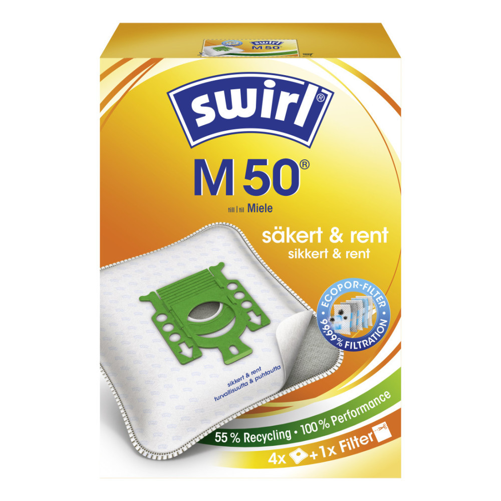 Swirl Dammsugarpåsar M50 MicroPor Plus Pro Nature