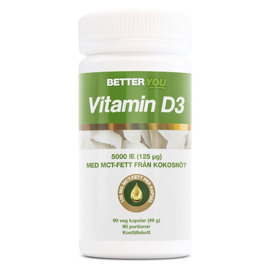 Better You Vitamin D3 5000IE + MCT-fett 90 kapslar