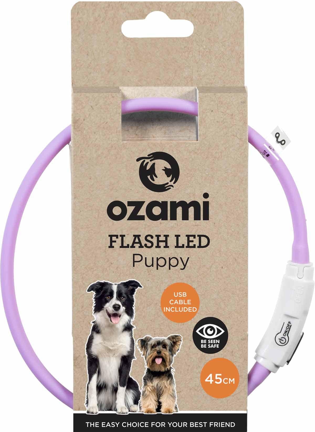Ozami Halsband Flash Puppy LED Lila 45 cm
