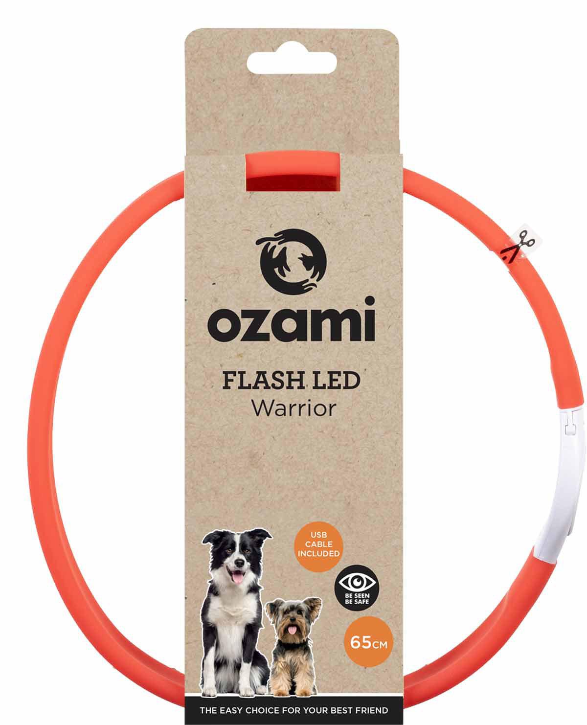 Ozami Halsband Flash Warrior LED Röd 65 cm