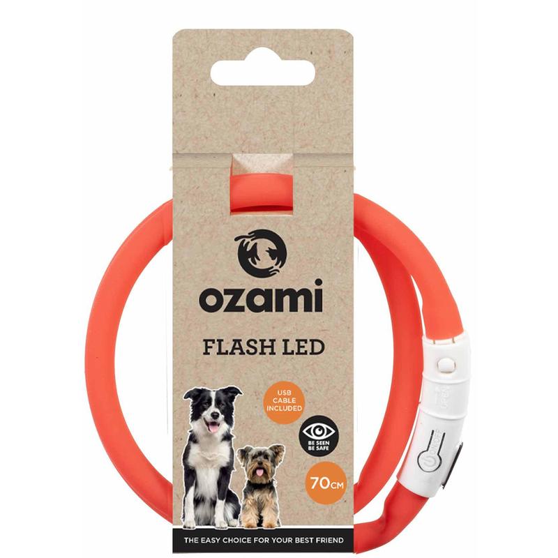 Ozami Halsband Flash LED Röd 70 cm