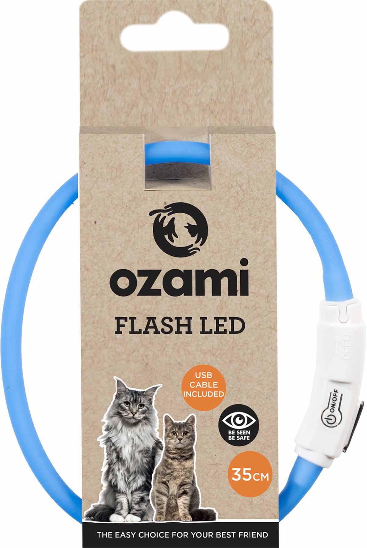 Ozami Halsband Flash LED Blå 35 cm