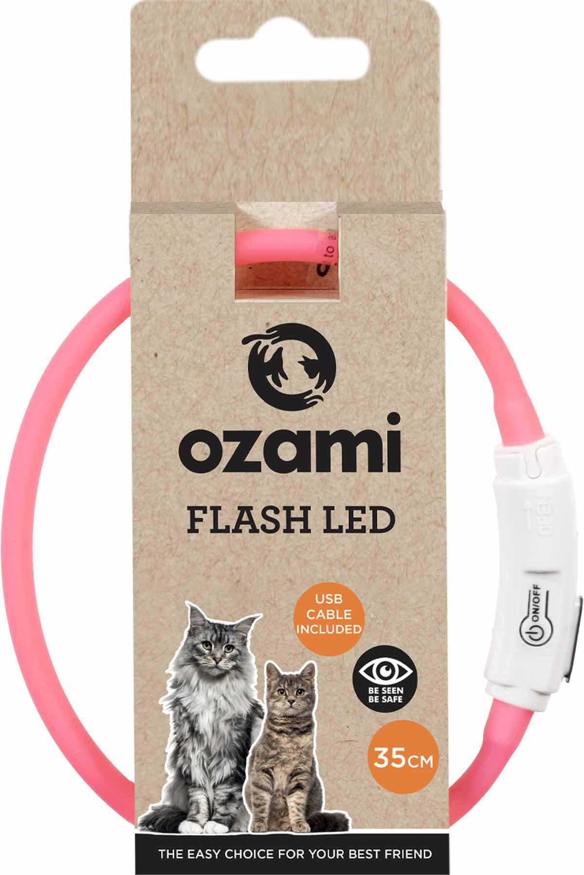 Ozami Halsband Flash LED Rosa 35 cm