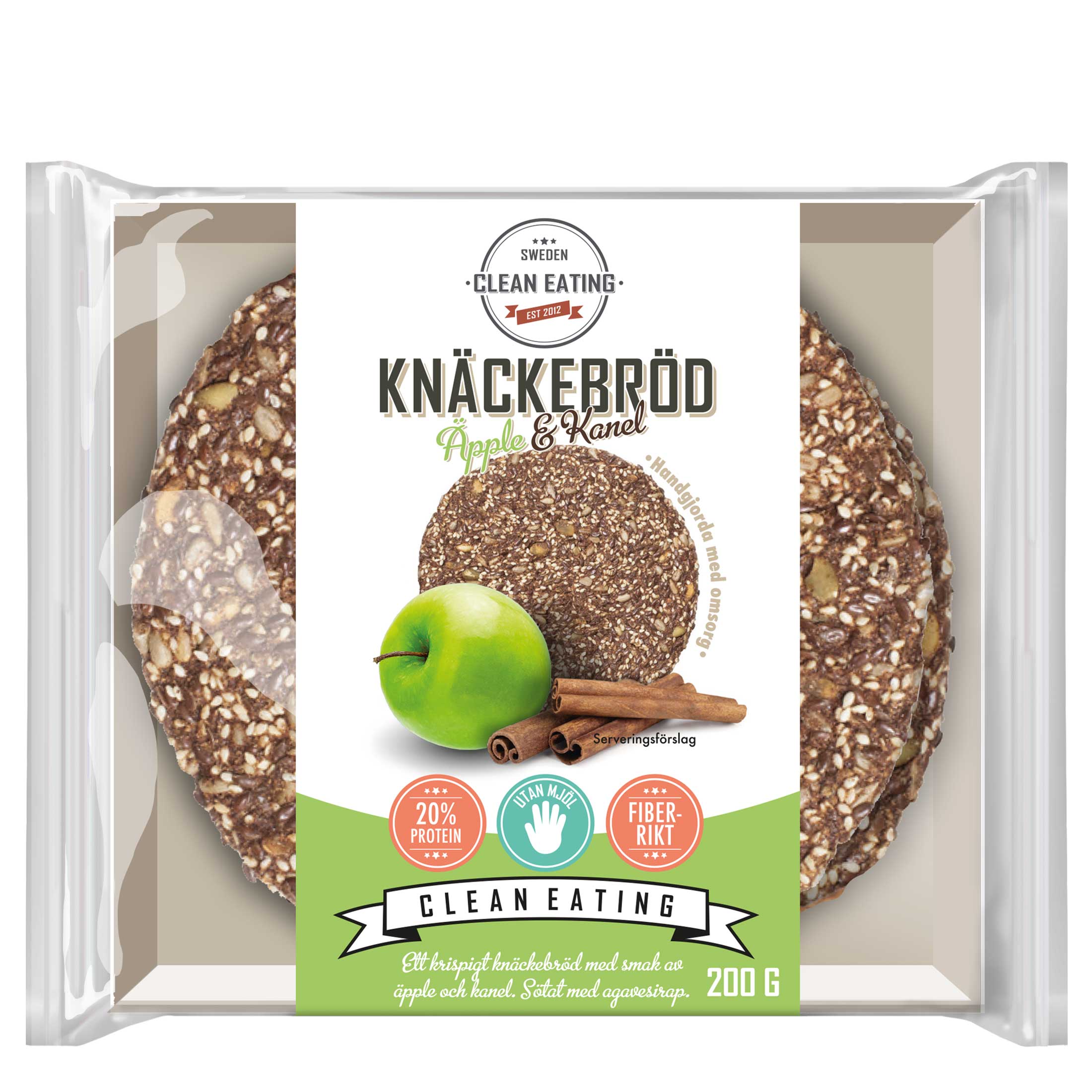 Clean Eating Knäckebröd Äpple & Kanel 200 g