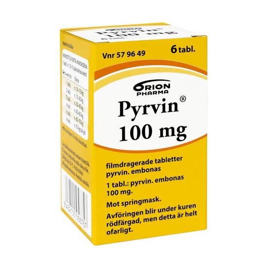 Pyrvin 100 mg 6 tabletter Filmdragerad tablett