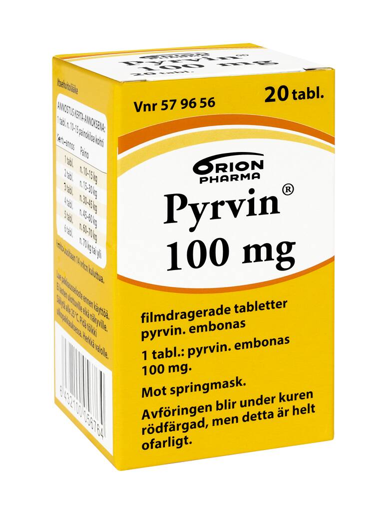 Pyrvin 100 mg 20 tabletter Filmdragerad tablett