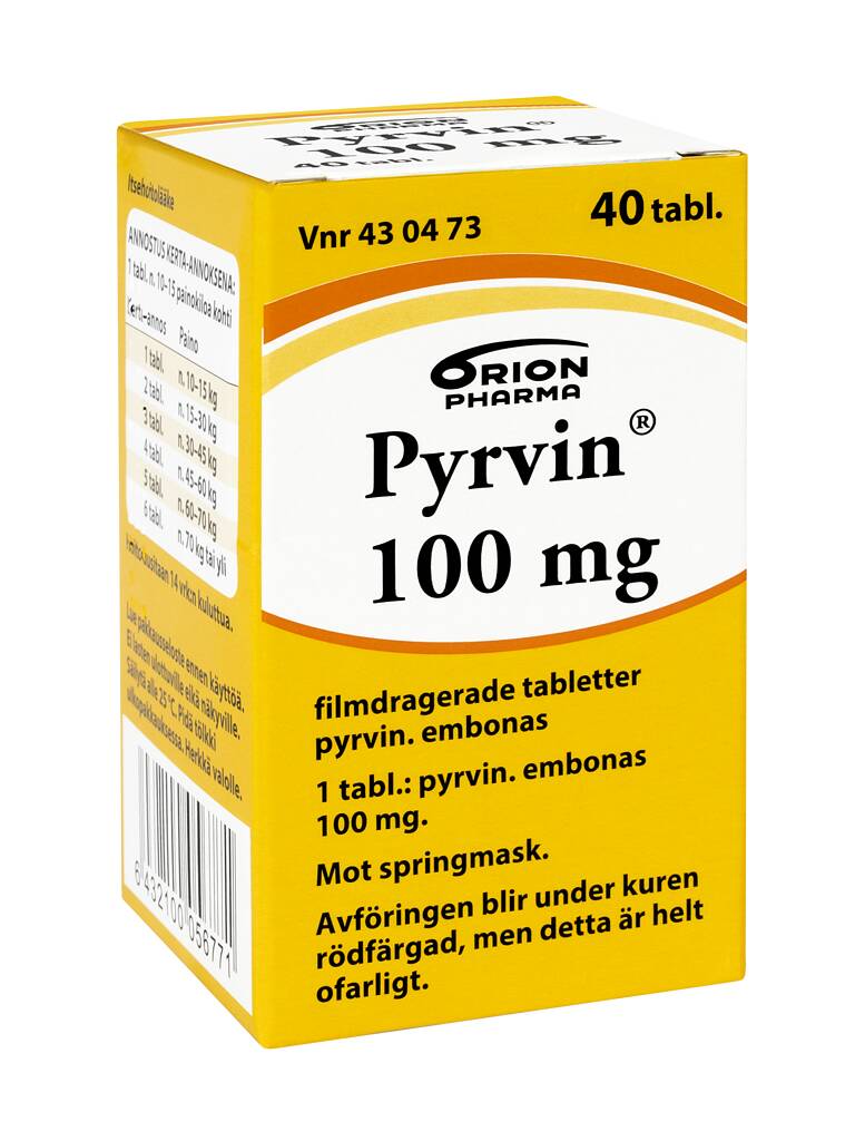 Pyrvin 100 mg 40 tablett(er) Filmdragerad tablett