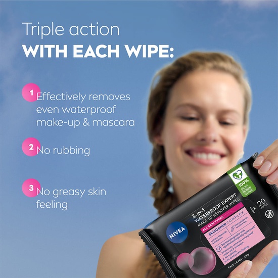 NIVEA MicellAIR Expert Makeup Remover Wipes 20 st