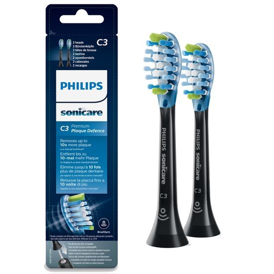 Philips Sonicare Tandborsthuvuden Refill 2-pack Svart Premium Plaque Defense