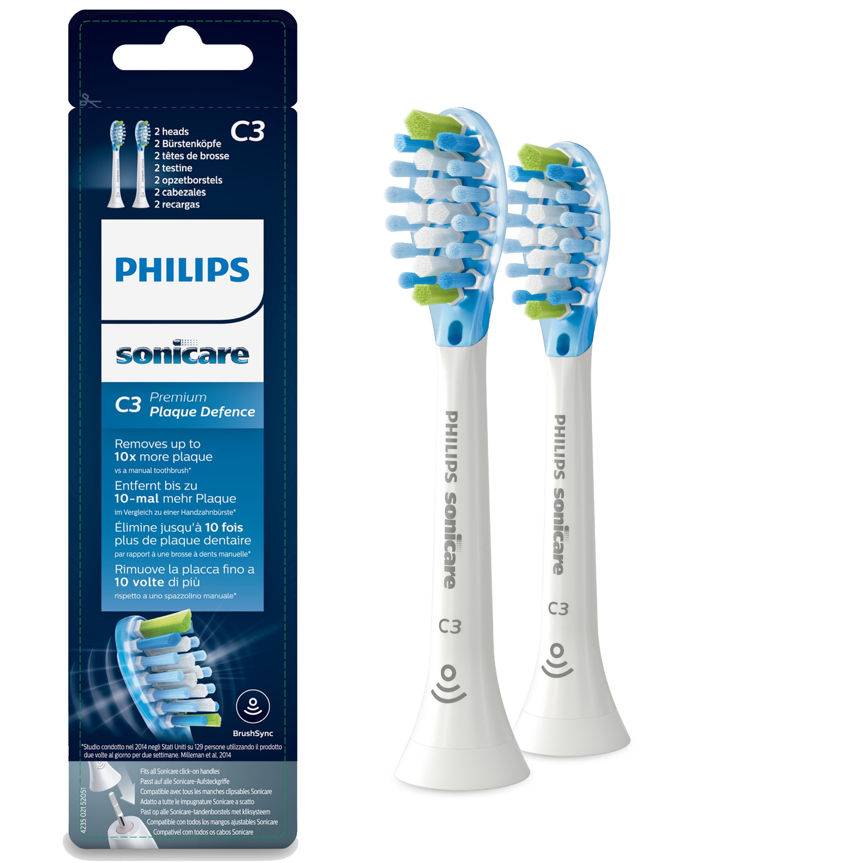 Philips Sonicare Tandborsthuvuden Refill 2-pack Vit Premium Plaque Defense