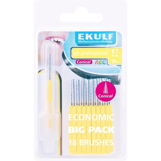 Ekulf Ph Professional Mellanrumsborste Konisk 0,7 mm 18-pack