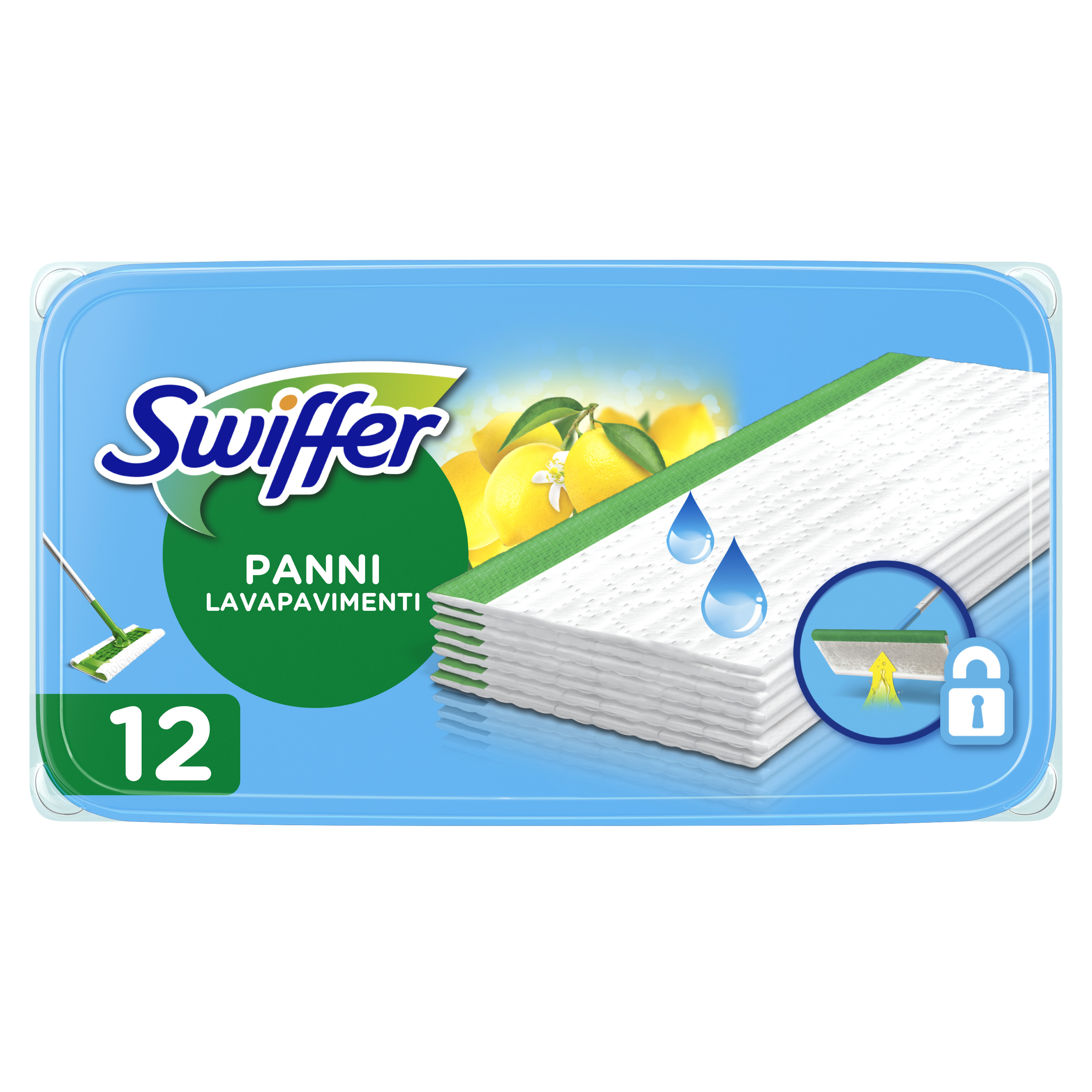 Swiffer Sweeper Fuktiga Refiller För Golv Med Lemon Doft x12