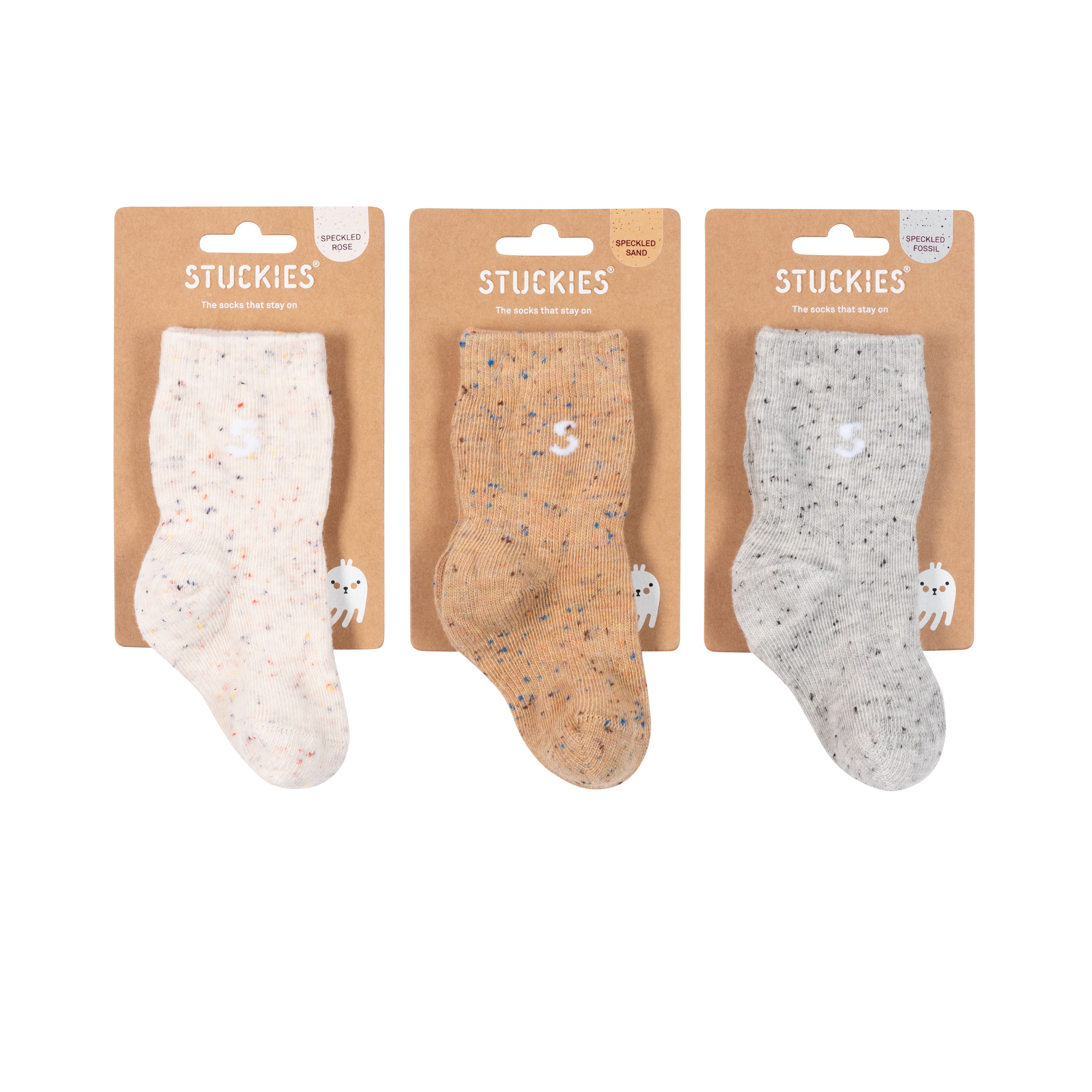 STUCKIES Confetti 10/15 0-6 mån Utan anti-slip 3-pack