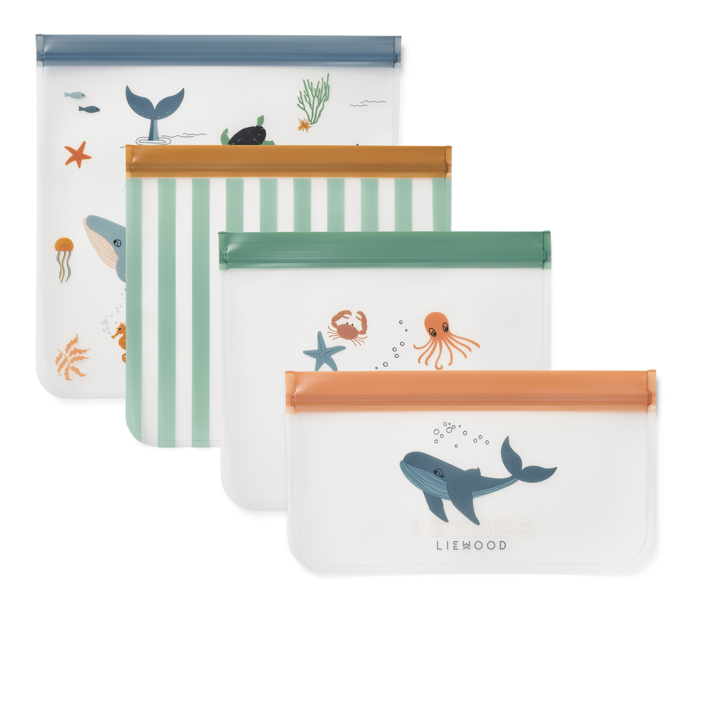 LIEWOOD Clive Resepåsar Sea creature 4-pack