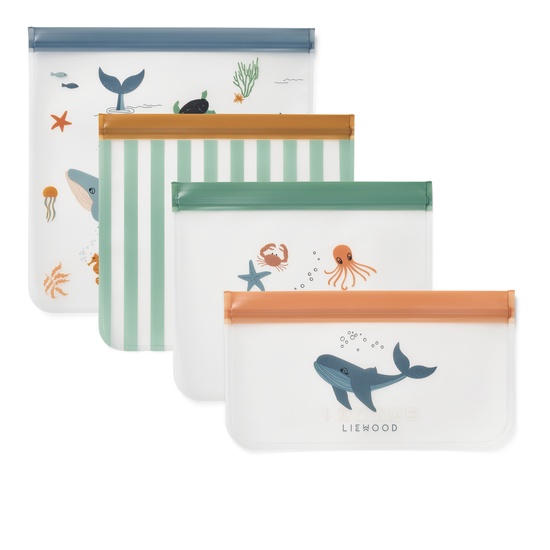 LIEWOOD Clive Resepåsar Sea creature 4-pack
