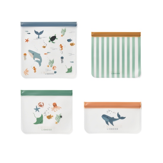 LIEWOOD Clive Resepåsar Sea creature 4-pack