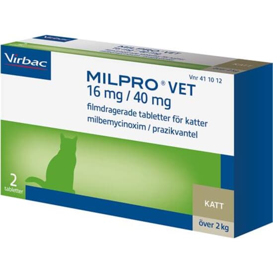 Milpro Vet 16 mg/40 mg Filmdragerade Tabletter för Katter 2 st