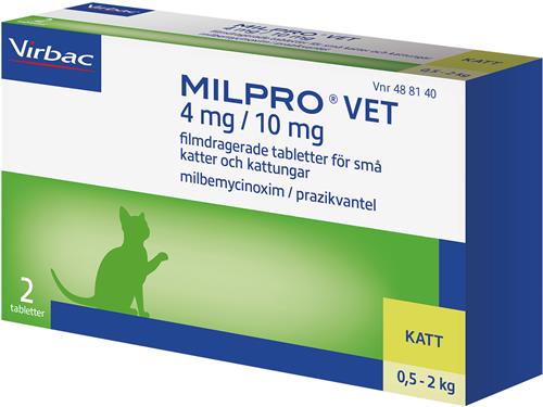 Milpro Vet 4 mg/10 mg Filmdragerade Tabletter för Små Katter & Kattungar 2 st