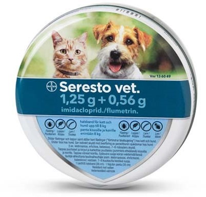 Seresto Vet. för Katt & Hund upp till 8 kg Halsband 1,25 g + 0,56 g 1 st