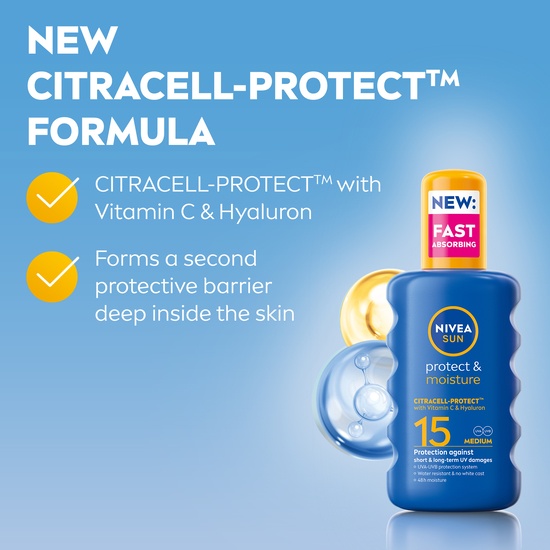 NIVEA SUN Solskydd Protect & Moisture Sun Spray SPF15 200 ml