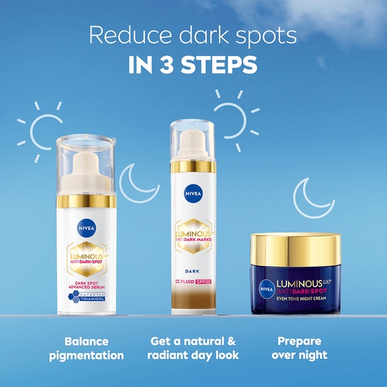 NIVEA Färgad dagkräm Luminous 630 Anti Dark-Spot CC Fluid 3-in-1 Dark SPF30 40 ml