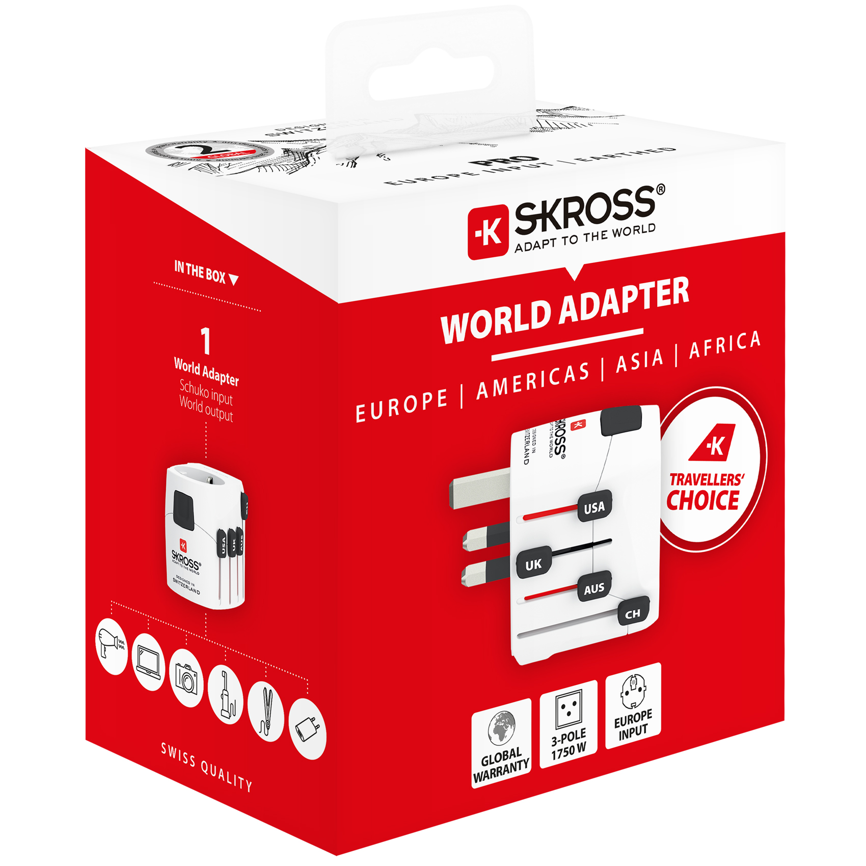 SKROSS Världsreseadapter PRO Jordad