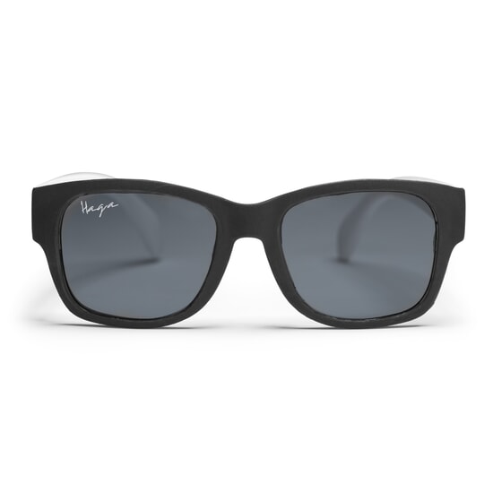 Haga Eyewear Barnsolglasögon Pim Matt Black/White Grey lens