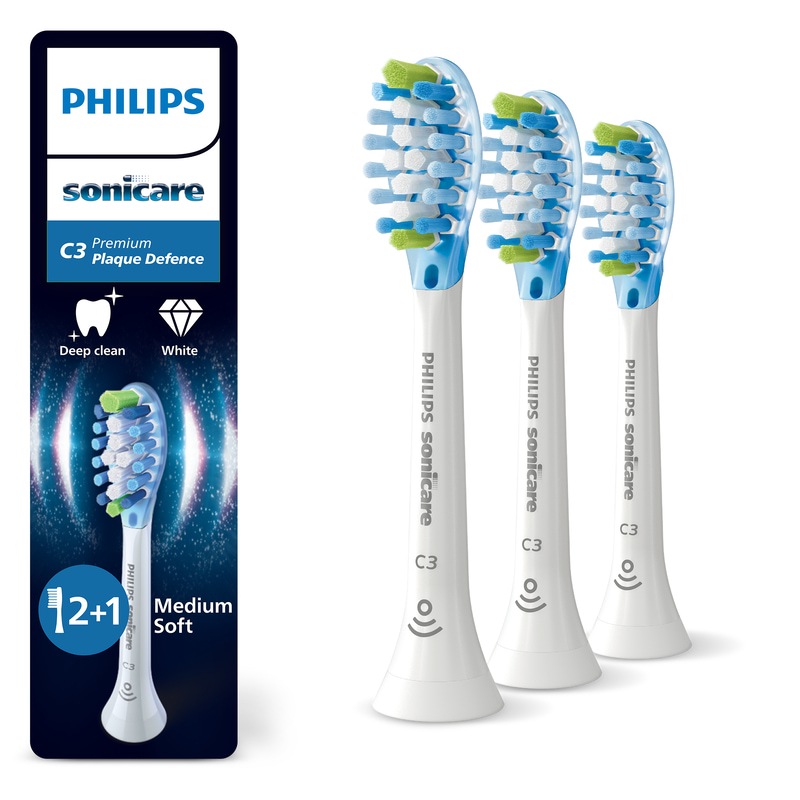 Philips Sonicare Borsthuvuden Premium Plaque Defence Vit 2+1-pack