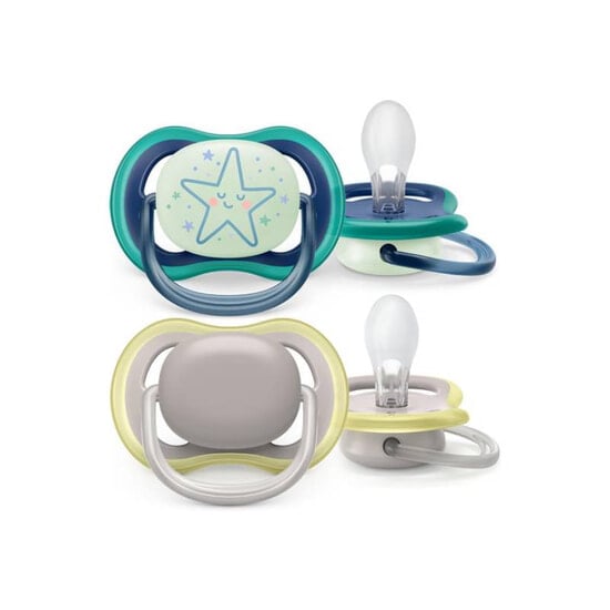 Philips Avent Napp Ultra Air Day and Night 2-pack 6-18 mån Grön & Gul 2-pack