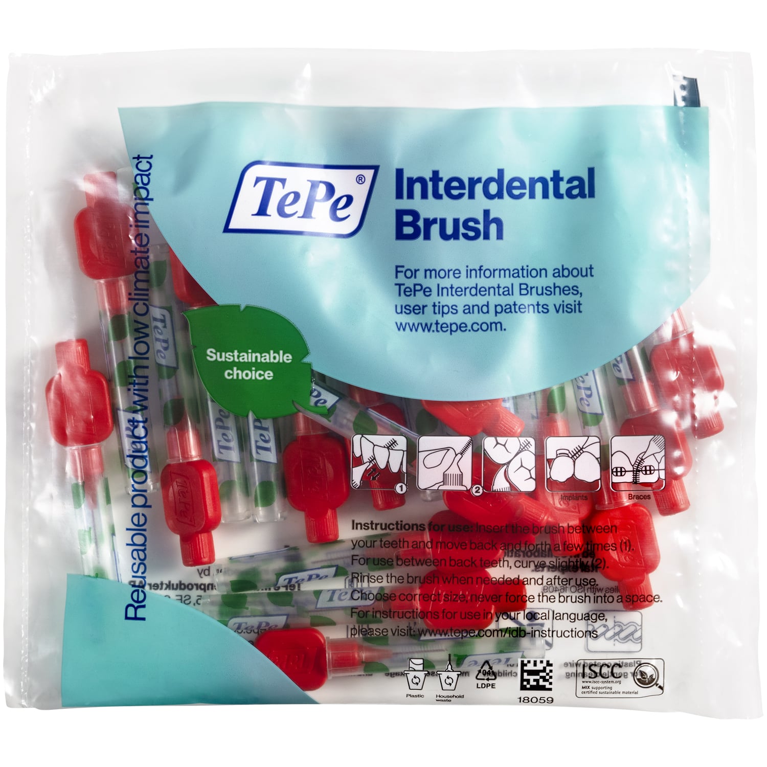 TePe Mellanrumsborste Original 0,5 mm Röd 20-pack