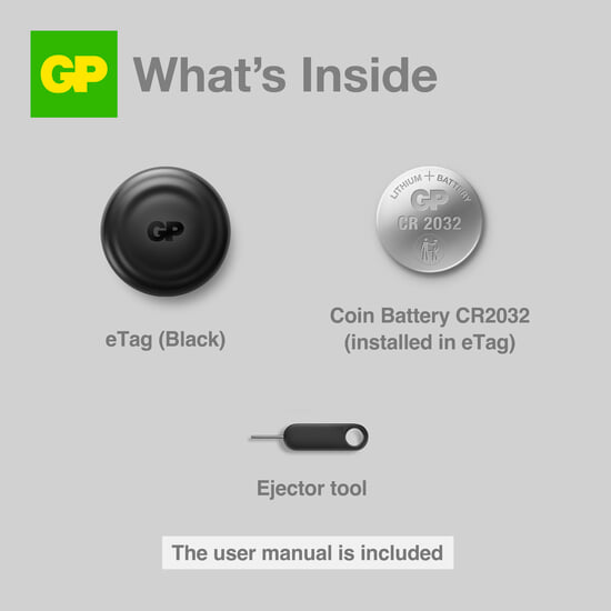 GP Batteries eTag Smart Tracker Svart 1 st