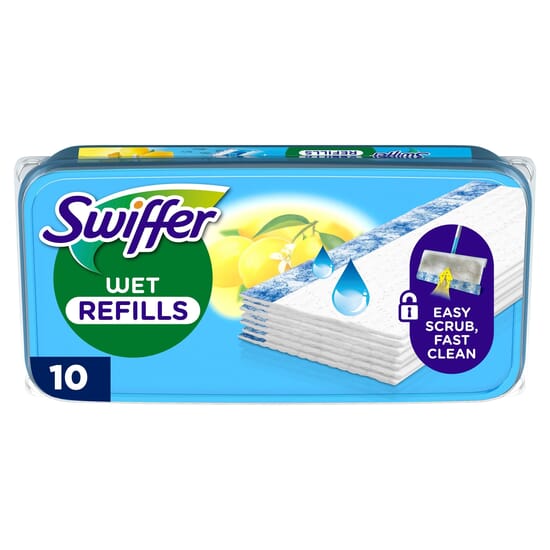 Swiffer Wet Fuktiga Rengöringsdukar för Golv Lemon 10 st