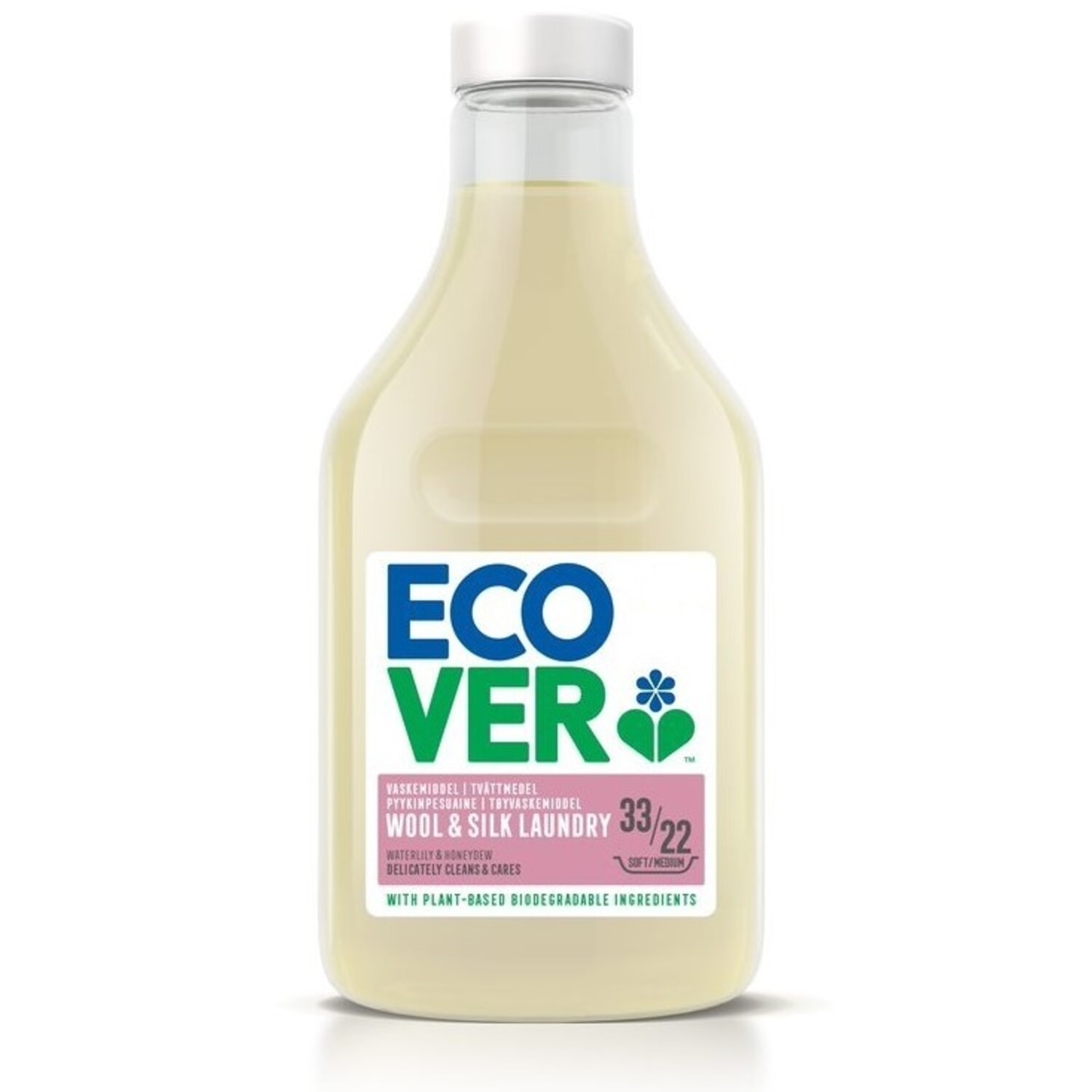 Alternativ bild 1 för Ecover Flytande Fintvättmedel Silke & Ull Waterlily & Honeydew 1000 ml