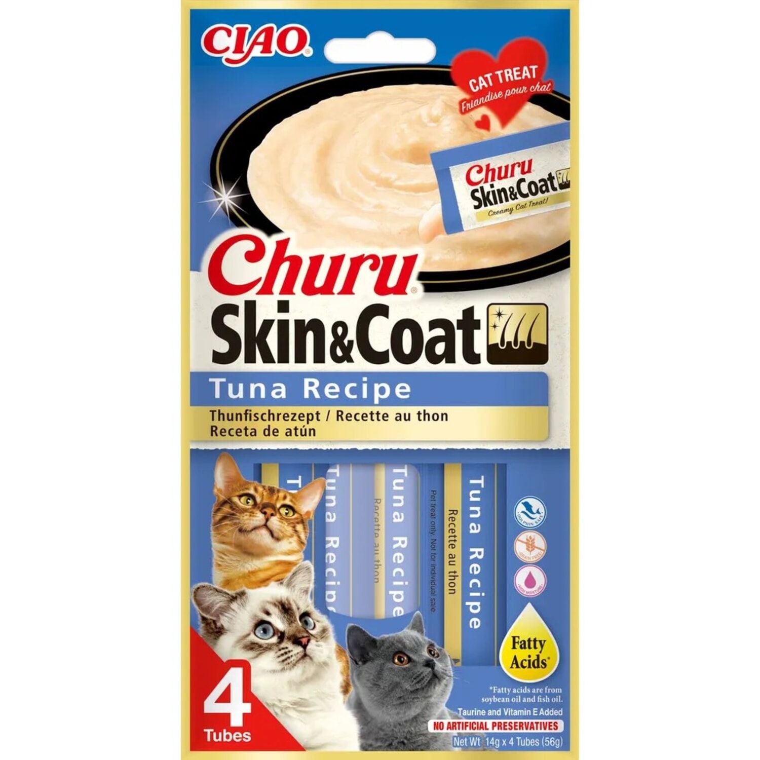 Alternativ bild 1 för Churu Cat Skin & Coat Tuna - 4 st