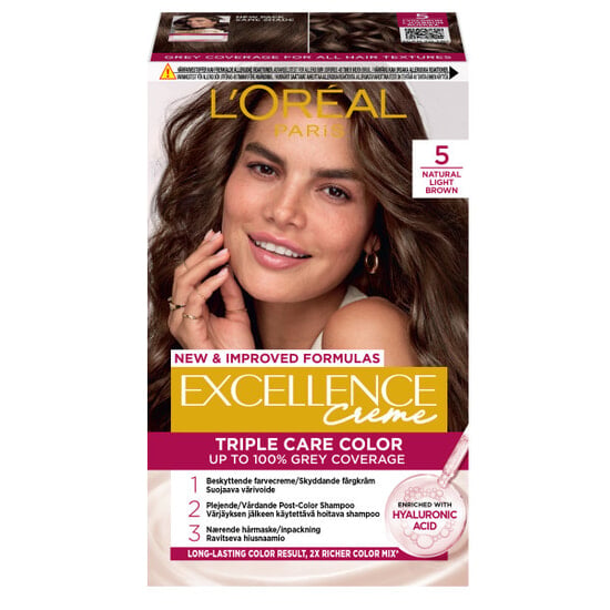 L'Oréal Paris Excellence Creme Permanent Hårfärg 5 Natural Light Brown