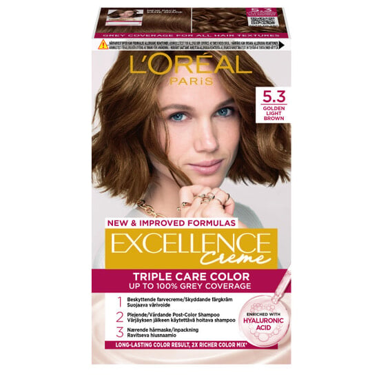 L'Oréal Paris Excellence Creme Permanent Hårfärg 5.3 Golden Light Brown