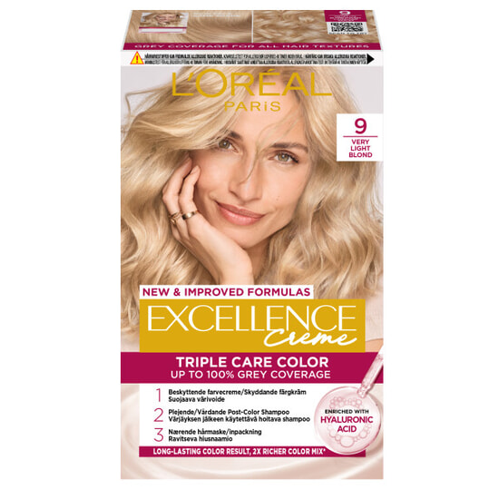 L'Oréal Paris Excellence Creme Permanent Hårfärg 9 Very Light Blonde
