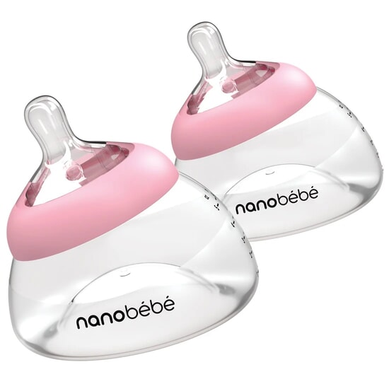 Nanobébé Bröstmjölksflaska Gen-2 Anti-kolik Rosa 150 ml 2-pack