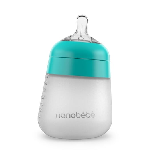 Nanobébé Flexy Silikonflaska Anti-kolik Turkos 270 ml